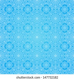 Ornate seamless pattern in rustic style. Outline winter background.
