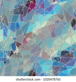 Ornate seamless texture background. Diagonal waves of ornamental mosaic tile patterns. Different textures.