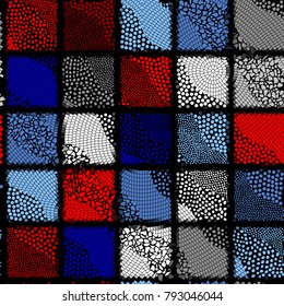 Ornate seamless texture background. Diagonal waves of geometric mosaic tile patterns. Different textures.