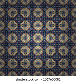 Ornate seamless texture background. Relief waves of ornamental mosaic tile patterns in violet, blue and gray colors. Different mosaic textures. Vector illustration.