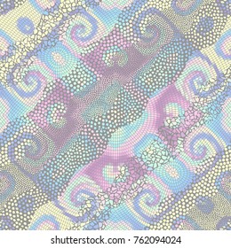 Ornate seamless texture background. Waves of ornamental mosaic tile patterns.