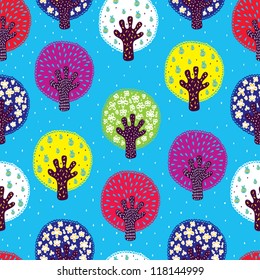 Ornate seamless texture with tree, endless pattern. Seamless pattern can be used for wallpaper, pattern fills, web page background, surface textures.