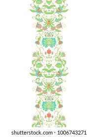 Ornato de borde floral vectorial transparente en fondo blanco