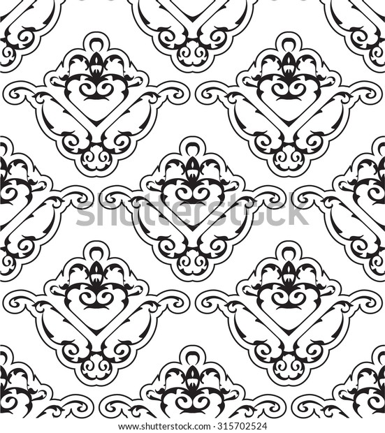 Ornate seamless\
victorian pattern on\
white