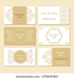 Ornate set element for design, place for text.Ornament vintage illustration for wedding invitations, greeting cards.