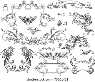 Ornate set vintage elements