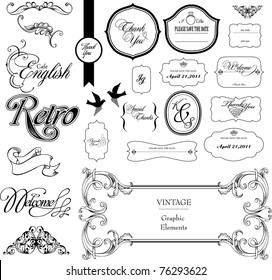 Ornate set vintage elements