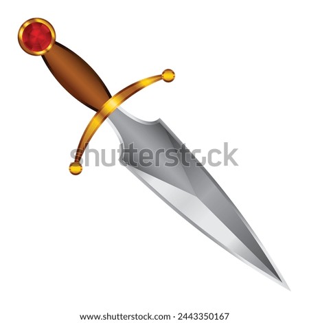 ornate short dagger with gem handle