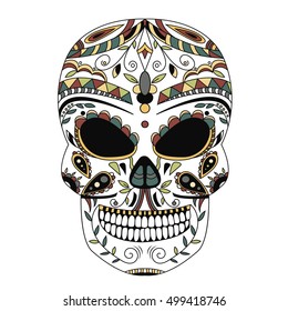 ornate skull style zentangl, doodle