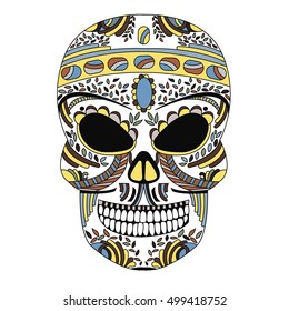 ornate skull style zentangl, doodle