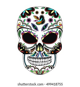 ornate skull style zentangl, doodle