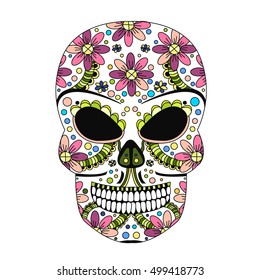 ornate skull style zentangl, doodle