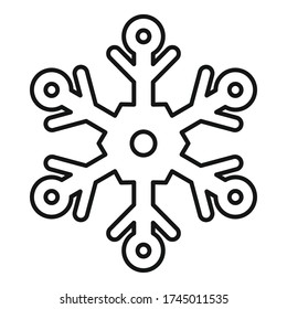 Ornate snowflake icon. Outline ornate snowflake vector icon for web design isolated on white background