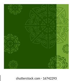 ornate snowflake/flower over greens