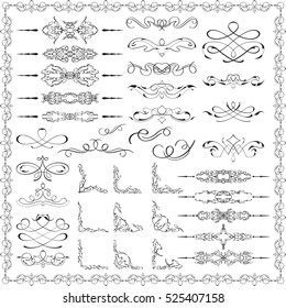 Ornate splendid design elements is on white