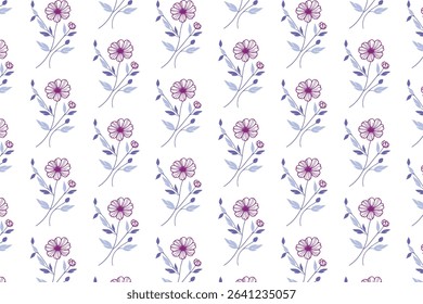 ornate spring blossom pattern with stylized dahlia bunch and leaf arrangement.botanical seamless design for textile and surface decoration

