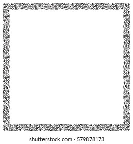 Ornate square black frame. 