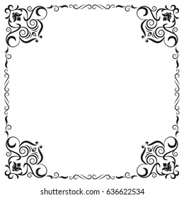 Ornate square black frame. 
