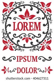 Ornate square frame for pizza box label design