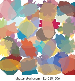 Ornate squarish 2D shapes random altered and remixed to create decorative patches based pattern