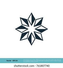 Ornate Star Icon Vector Logo Template Illustration Design. Vector EPS 10.