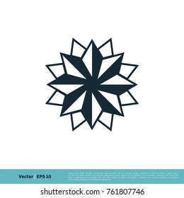 Ornate Star Icon Vector Logo Template Illustration Design. Vector EPS 10.