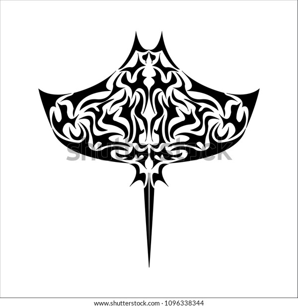 Ornate Stingray Fish Tattoo Style Isolated Stock Vector (Royalty Free ...