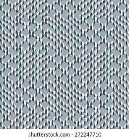Ornate striped refracted grid textured background. Seamless pattern. Vector.