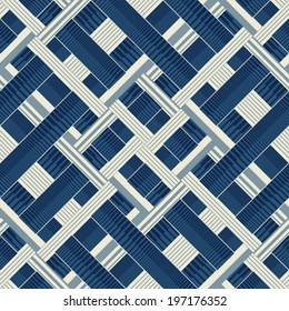 Ornate striped textured seamless pattern. Vector.
