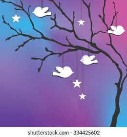 Ornate stylized Christmas tree vector