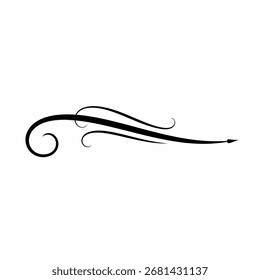 Ornate, stylized scrollwork design, decorative element.