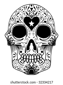 ornate sugar skull vector