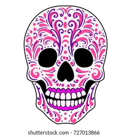 Ornate Sugar Skull.Calavera is the Mexican national symbol of the Day of the Dead.