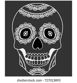 Ornate Sugar Skull.Calavera is the Mexican national symbol of the Day of the Dead.