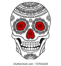 Ornate Sugar Skull.Calavera is the Mexican national symbol of the Day of the Dead.