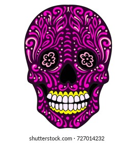 Ornate Sugar Skull.Calavera is the Mexican national symbol of the Day of the Dead.