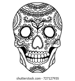 Ornate Sugar Skull.Calavera is the Mexican national symbol of the Day of the Dead.