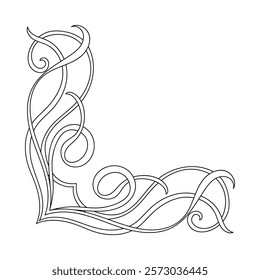 Ornate swirl angle vintage lines Suitable for greeting cards Wedding invitation cards, food menus, royal certificates and graphic design