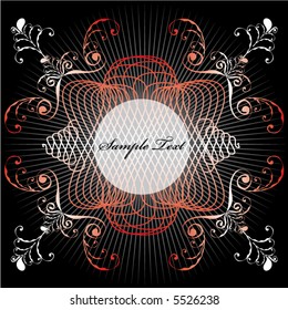 ornate swirl red emblem (vector)