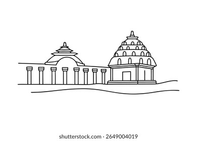 Ornate temple with tiered dome and columns architecture