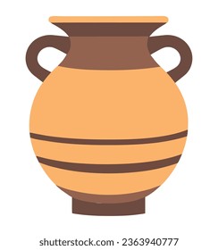 An ornate terracotta jug over white