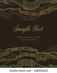 Ornate text background with wavy ribbons, template for design and decoration for package, covers, greeting cards and invitations