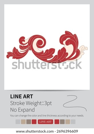 Ornate traditional cloud shapes form a decorative circle frame around a center motif.