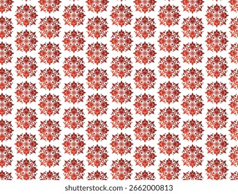 Ornate Turkish seamless pattern with rich red floral motifs, offering a repeatable and elegant design suitable for textiles, wallpapers, and ethnic digital compositions.