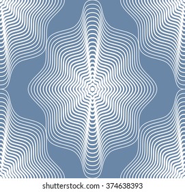 Ornate vector abstract background with white lines. Symmetric decorative graphical pattern, geometric illustration.