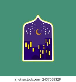 Ornate vector banner, vintage lanterns for Ramadan wishing