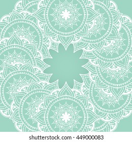 Ornate vector card template in Indian style. Hand drawn abstract background. Invitation, cards with mehndi elements. Floral ornament. Islam, Arabic, Indian, ottoman motifs. 