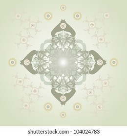 Ornate vector cross on an abstract background
