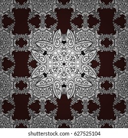 Ornate vector decoration. Damask dim brown floral flower pattern background on vector.