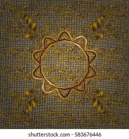 Ornate vector decoration. Damask gold gray floral flower pattern background on vector.